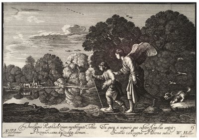 Tobías y el ángel. Estado 1 de Wenceslaus Hollar